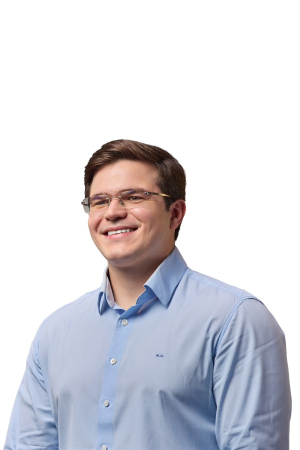 Recorte oficial de Miguel Duque sorrindo, fundo transparente
