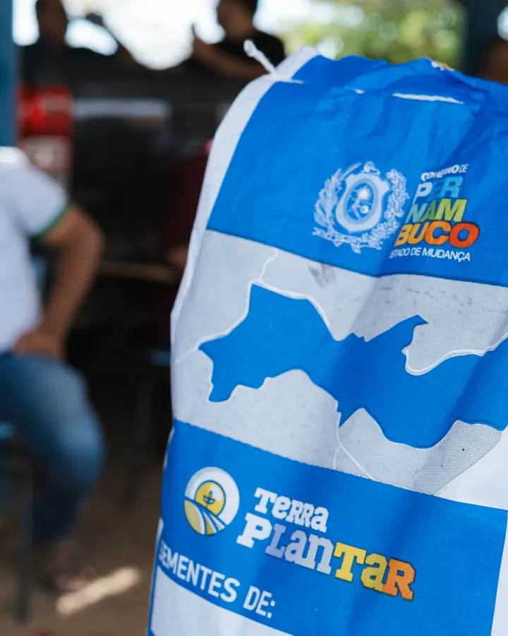 Saco de sementes do programa Terra Plantar, do IPA
